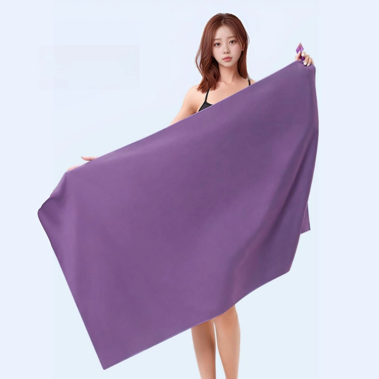 Quick Dry Lightweight Sand Free Towel for Beach, Gym, Yoga & Camping, 2 with Travel Bag (31"*51",Gray)