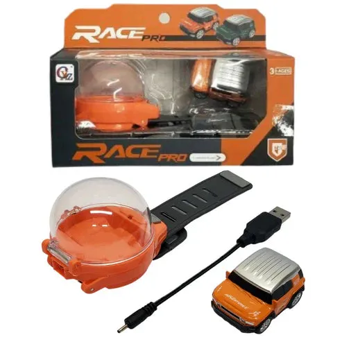 "Mini Remote Control Car Watch – USB Charging Cartoon RC Car for Kids | Small Racing Toy (Random Color)"