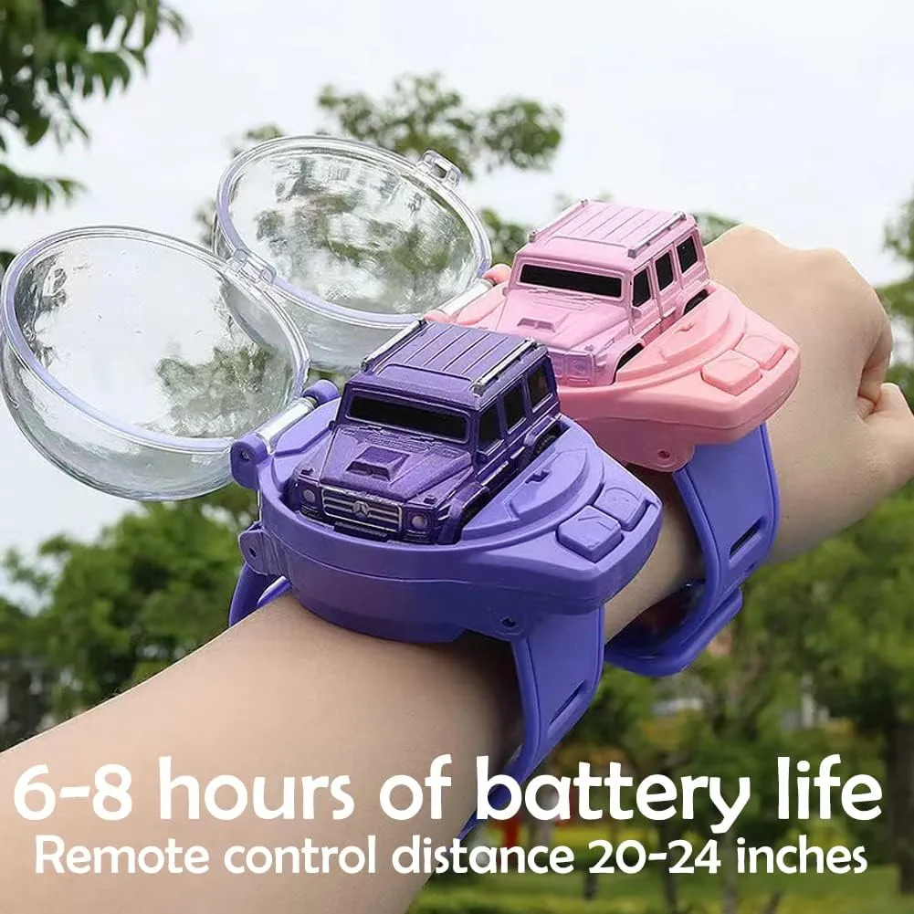 "Mini Remote Control Car Watch – USB Charging Cartoon RC Car for Kids | Small Racing Toy (Random Color)"