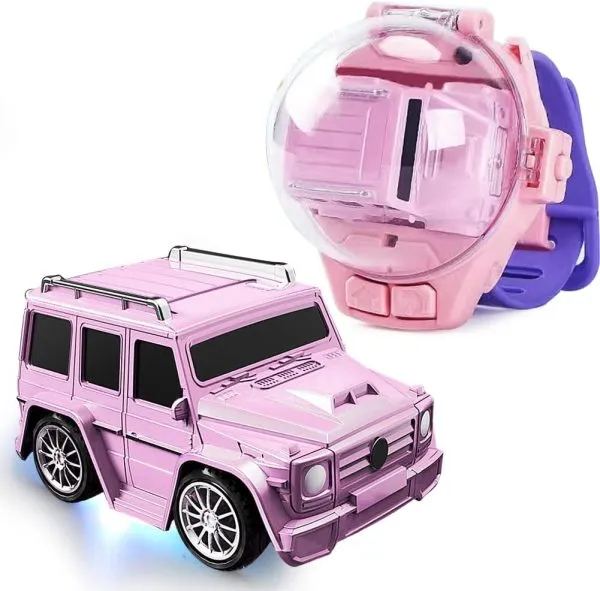 "Mini Remote Control Car Watch – USB Charging Cartoon RC Car for Kids | Small Racing Toy (Random Color)"