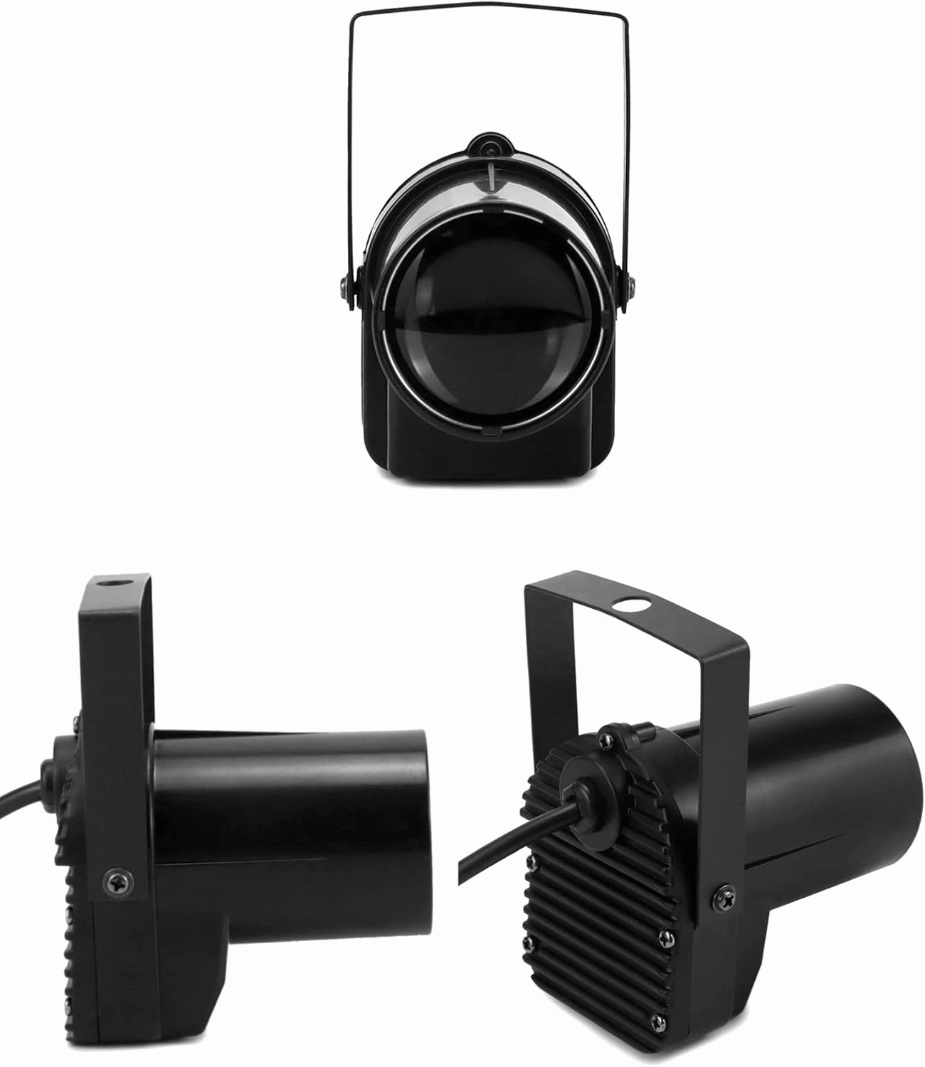 QWORK White LED Beam Pinspot Light, 2 Pack 3W LED Beam Spotlight with Lens, DJ Mirror Ball Lighting