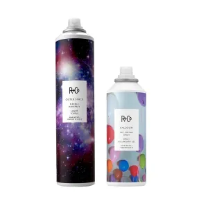 R Co Hair Spray Set for Volume and Hold | Outer Space & Balloon Hairsprays | Instant Volume and Texture | Lightweight For Long Lasting Hairstyles | Vegan   Cruelty-Free | 9.5 oz   5 oz (Pack of 2)