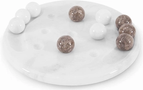 Radicaln Marble Tic Tac Toe Game 10" Inch White & Oceanic Handmade Decorative Marble Game Set Farmhouse Coffee Table Decor Ideal Family Board Games for Adults