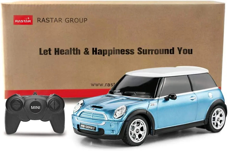 RASTAR 1:24 RC Cars Toy Mini Cooper Car for Kids Mini Cooper S Remote Control Car - Blue