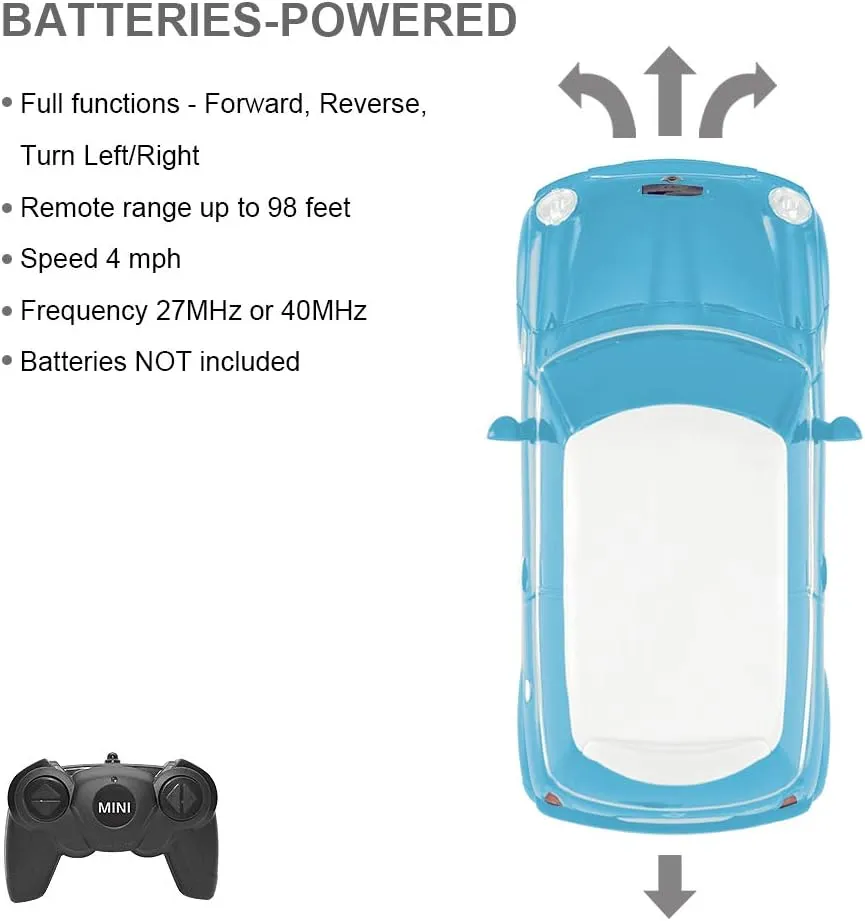 RASTAR 1:24 RC Cars Toy Mini Cooper Car for Kids Mini Cooper S Remote Control Car - Blue