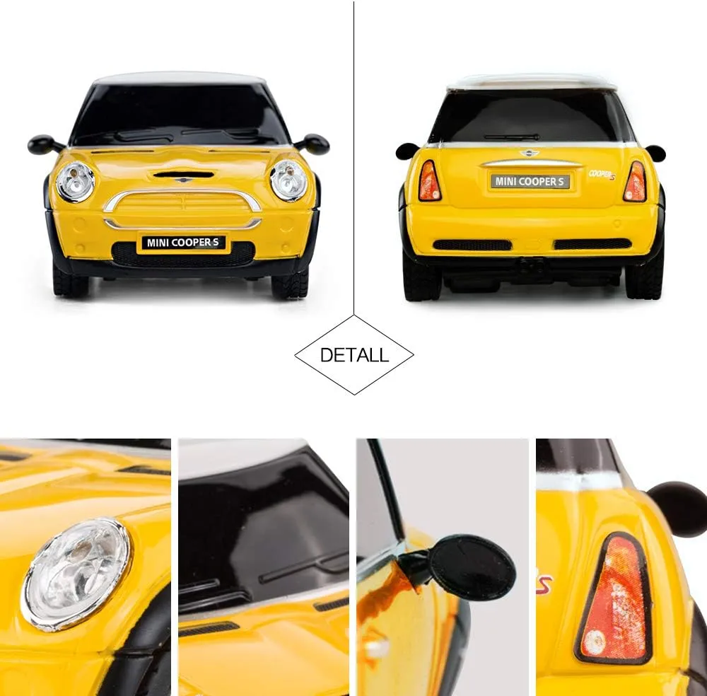 RASTAR Mini Cooper Model, 1:24 RC Cars Toy Mini Cooper Remote Control Car RC Mini Cooper Car Toy for Kids, Yellow