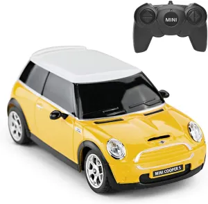 RASTAR Mini Cooper Model, 1:24 RC Cars Toy Mini Cooper Remote Control Car RC Mini Cooper Car Toy for Kids, Yellow