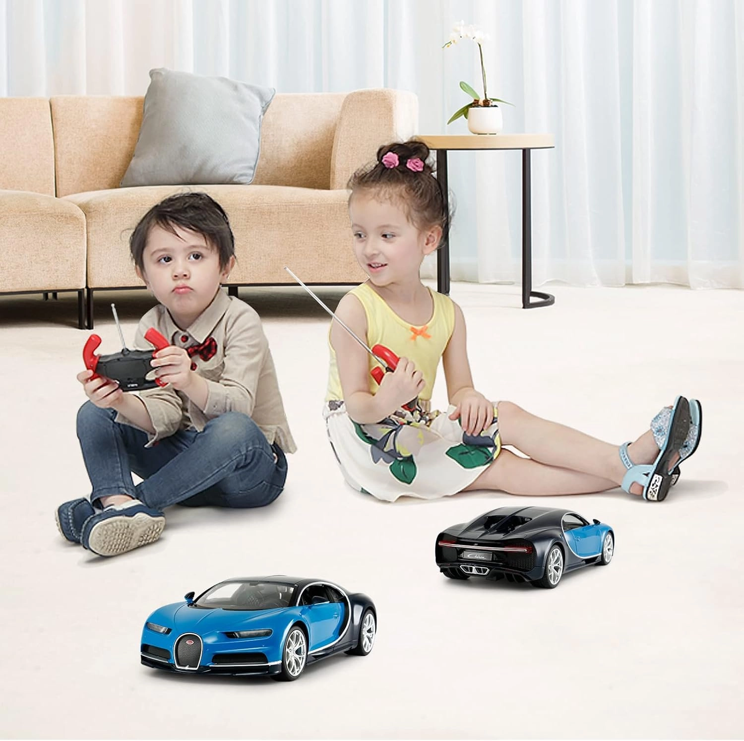 RASTAR RC Bugatti Chiron Remote Control Car, 1/14 RASTAR Bugatti Chiron RC Car - Blue