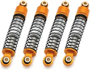 RC Car Accessories Compatible With FMS For FCX24 1/24 Remote Control Upgrade Car Parts Metal Adjustable Soft And Hard Hydraulic Shock Absorber(Yellow)
