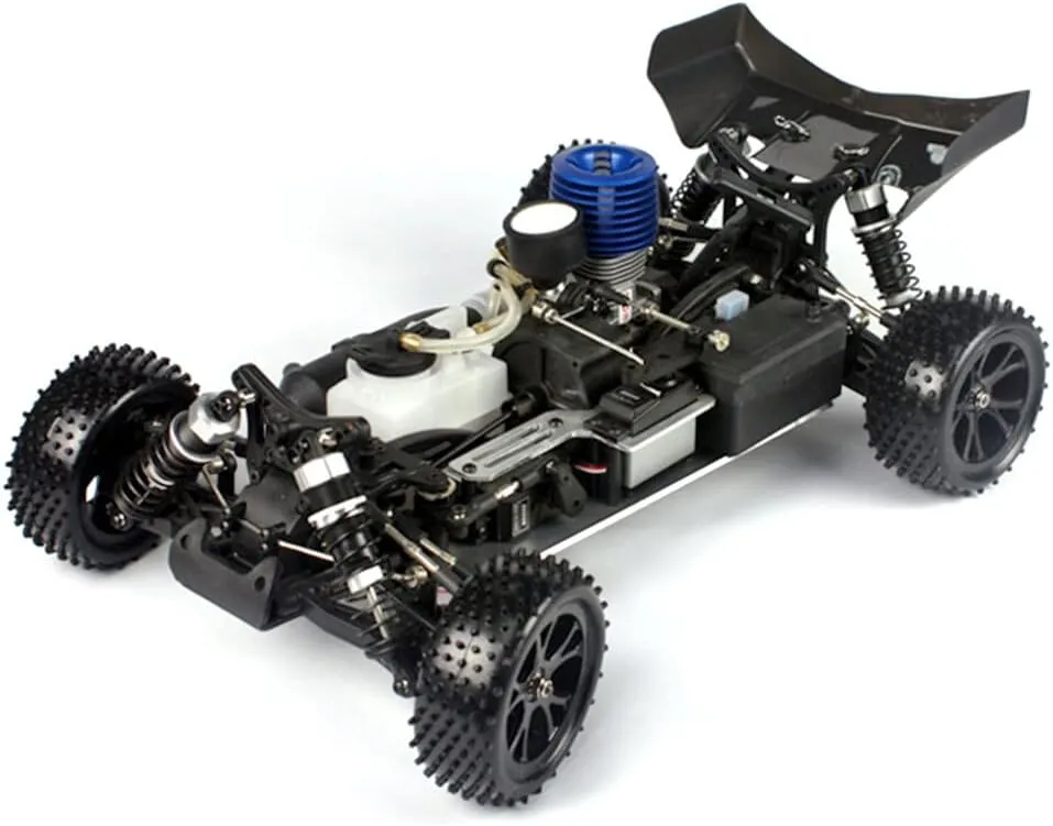 RC Car Model Set,VRX RH1006 Nitro RC Cars Toy, 1/10 4WD Off-Road RC Car with Force.18 Nitro Engine, 2.4Ghz High Speed Remote Control Monster Truck Gifts for Kids & Adults (R0080 Blue RTR Version)