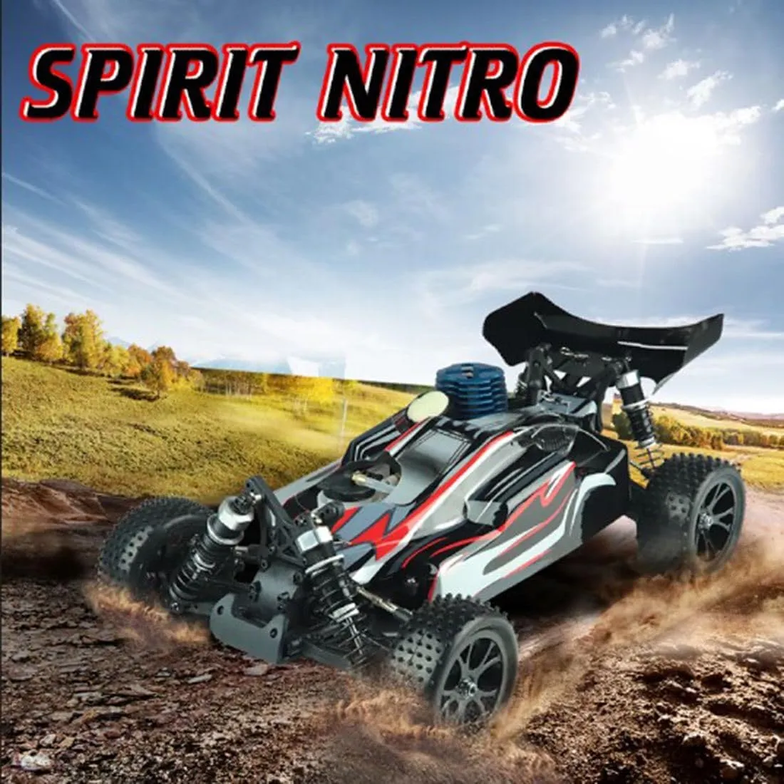 RC Car Model Set,VRX RH1006 Nitro RC Cars Toy, 1/10 4WD Off-Road RC Car with Force.18 Nitro Engine, 2.4Ghz High Speed Remote Control Monster Truck Gifts for Kids & Adults (R0080 Blue RTR Version)