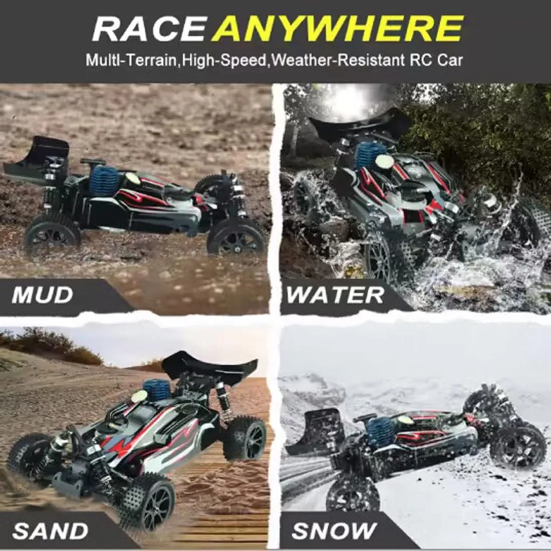 RC Car Model Set,VRX RH1006 Nitro RC Cars Toy, 1/10 4WD Off-Road RC Car with Force.18 Nitro Engine, 2.4Ghz High Speed Remote Control Monster Truck Gifts for Kids & Adults (R0080 Blue RTR Version)