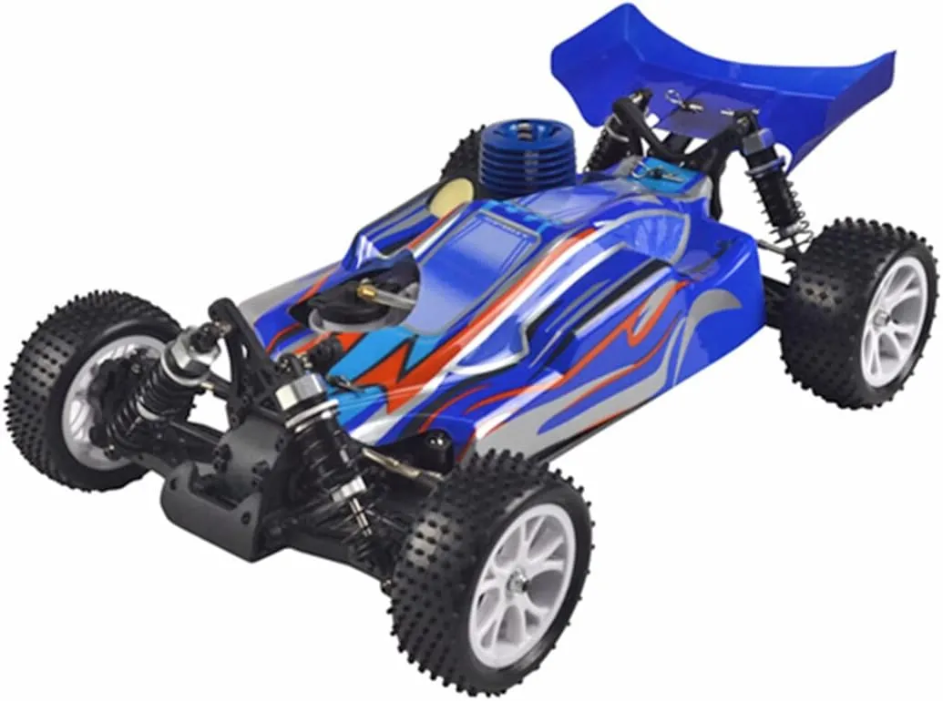 RC Car Model Set,VRX RH1006 Nitro RC Cars Toy, 1/10 4WD Off-Road RC Car with Force.18 Nitro Engine, 2.4Ghz High Speed Remote Control Monster Truck Gifts for Kids & Adults (R0080 Blue RTR Version)