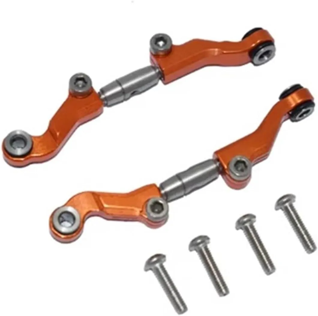 RC Car Parts Compatible with LOSI for Mini-T 2.0 2WD for Stadium Truck RTR 1/18 RC Car Metal Adjustable Front Steering Tie Rod Link LOS214013(Orange)