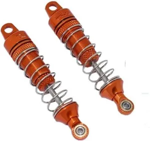 RC Car Shock Absorber Compatible with LOSI for Mini-T 2.0 2WD for Stadium 1/18 Truck RC Car Upgrades Parts Metal Rear Shock Absorbers Damper(Orange)