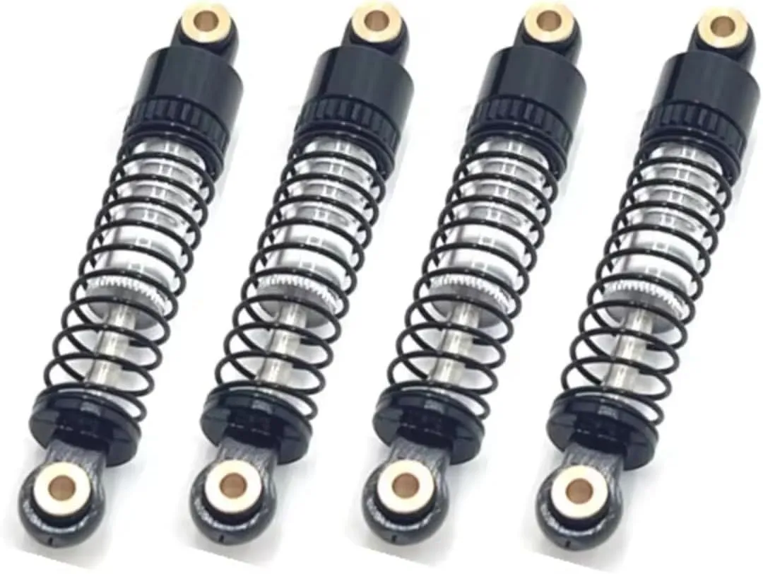 Rc Shock Absorber For FMS For FCX24 1/24 4Pcs Metal Adjustable Soft And Hard Hydraulic Shock Absorber For Fit Rc Car Parts And Accessories Upgrade Replacement Use(Black)