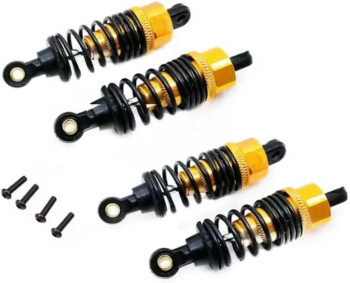 Rc Shock Absorber For Tamiya For TT02 1/10 4PCS Aluminum Alloy Shock Absorbers RC Car Parts Tracked Vehicle And Accessories Upgrade, Replacement And Use(Yellow)