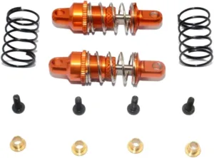 Rc Shock Absorber For Traxxas For Latrax For Rally 1/18 Aluminium Rear Adjustable Damper (34MM) Rc Car Tracked Vehicle Parts And Accessories Upgrade Replacement(Orange)