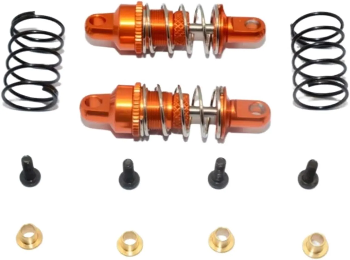 Rc Shock Absorber For Traxxas For Latrax For Rally 1/18 Aluminium Rear Adjustable Damper (34MM) Rc Car Tracked Vehicle Parts And Accessories Upgrade Replacement(Orange)
