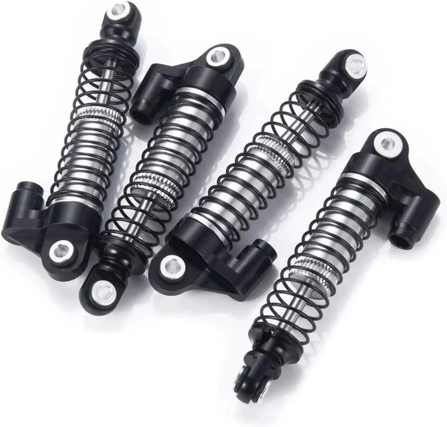 Rc Shock Absorber For TRX-4M For Bronco For Defender 1/18 4Pcs Aluminum Alloy 51mm Oil Shock Absorber Damper RC Crawler Car Model Upgrade Parts Replacement And Use(Black)