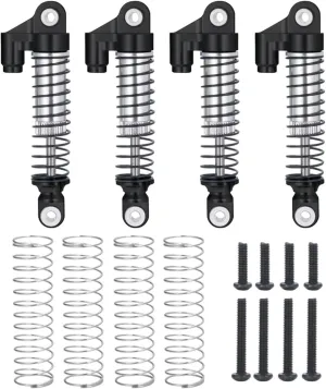Rc Shock Absorber For TRX-4M For Bronco For Defender 1/18 4Pcs Aluminum Alloy 51mm Oil Shock Absorber Damper RC Crawler Car Model Upgrade Parts Replacement And Use(Black)