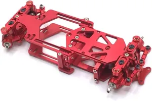 RC01 1/28 Scale RWD RC Drift Car Wheelbase Adjustable Metal Chassis Frame KIT for Wltoys K969 K989 284131 MINI-Q,Silver
