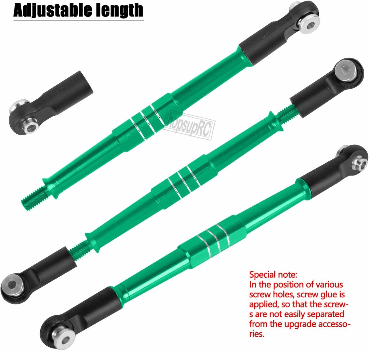 RC 7075 Aluminum Turnbuckles Camber Links Toe Link Upgrades Part for 1/8 Kraton 6S BLX,Notorious 6S V5,Outcast 6S BLX,1/7 Fireteam Big Rock,with 25T Servo Saver Arm Hops Up.(Green)