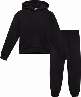Real Love Toddler Girls' Jogger Set - 2 Piece Soft Fleece Pullover Hoodie and Jogger Pants for Little Girls (2T-6)