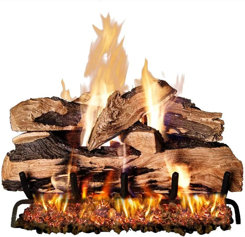 RealFyre Peterson 20-inch Split-Oak Designer Log Set with Vented G45 Dual- Flame Burner - Match-Light (Natural Gas)