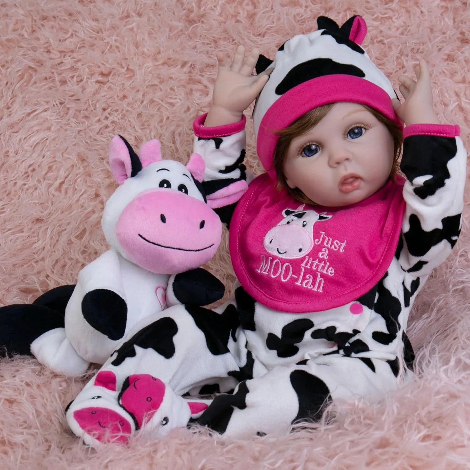 Reborn Baby Dolls 22-Inch Lifelike Baby Doll Soft Cloth Body Real Life Newborn Baby Dolls Complete with Clothes and Toy Accessories Birthday Gift for Kids Age 3 