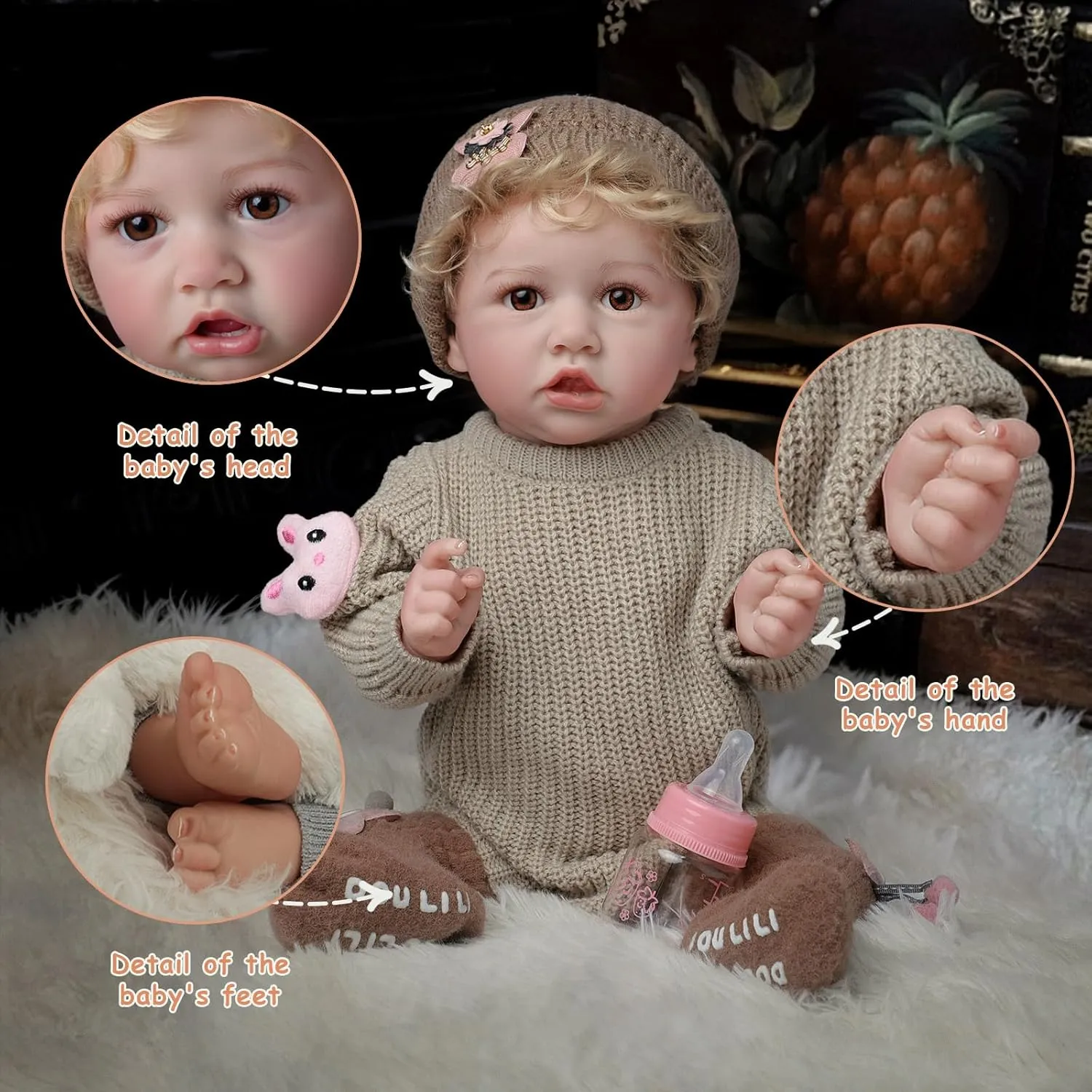 Reborn Baby Dolls Boy - 22 Inch Baby Doll Realistic Weighted Soft Vinyl Body Newdorn Baby Doll Toy Lifelike Babe muñecas para niñas with Clothes and Toy Gift for Age 3 