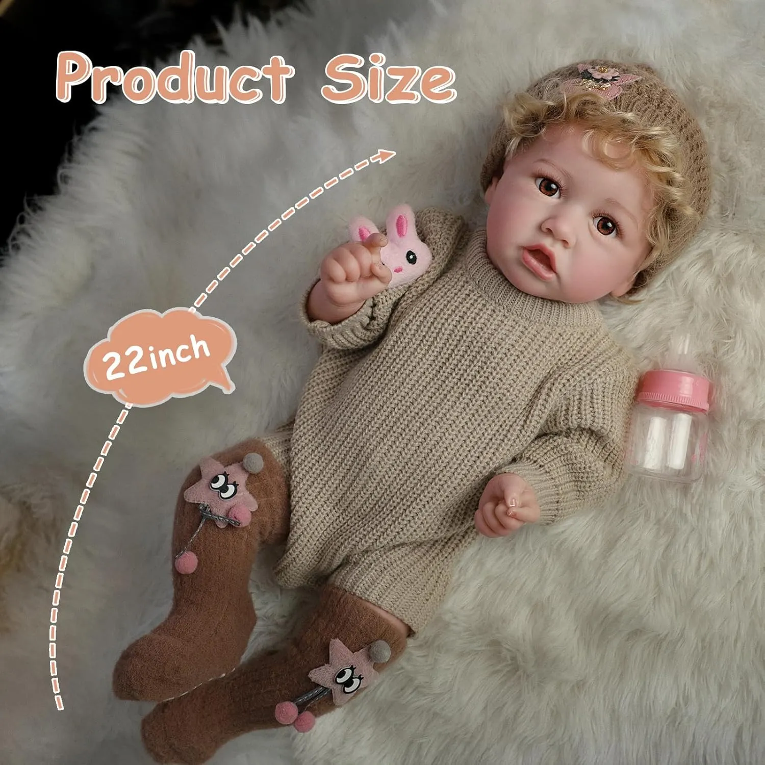 Reborn Baby Dolls Boy - 22 Inch Baby Doll Realistic Weighted Soft Vinyl Body Newdorn Baby Doll Toy Lifelike Babe muñecas para niñas with Clothes and Toy Gift for Age 3 