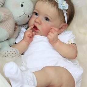 Reborn Baby Dolls Real Saskia Replica, 20 inch Newborn Girl Doll with Realistic Veins, Lifelike Handmade Vinyl with Weighted Cloth Body, Advanced Painted Gift Set for Kids Age 3 
