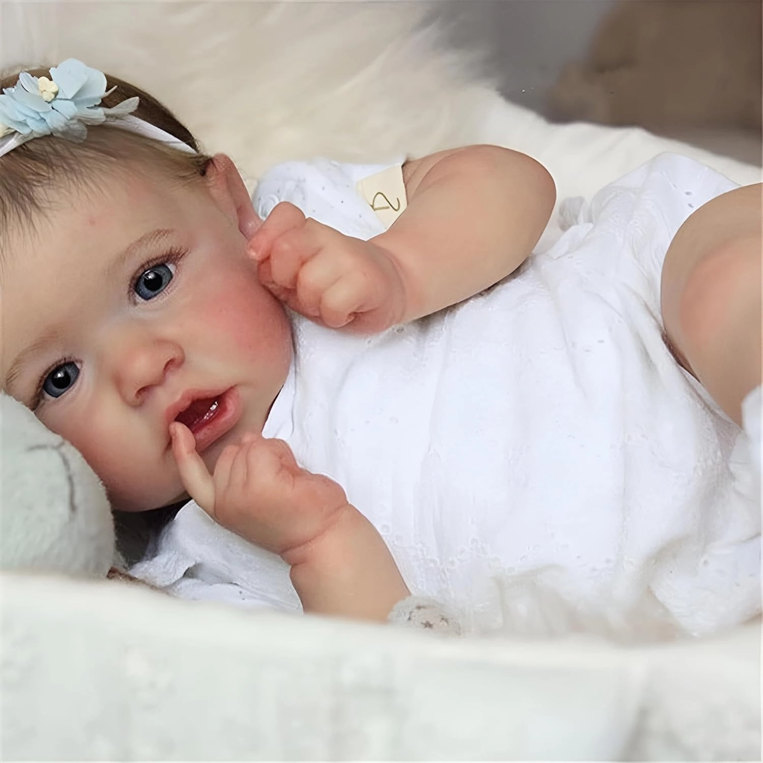 Reborn Baby Dolls Real Saskia Replica, 20 inch Newborn Girl Doll with Realistic Veins, Lifelike Handmade Vinyl with Weighted Cloth Body, Advanced Painted Gift Set for Kids Age 3 