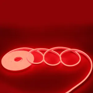 RED Neon LED Strip Light, DC 12V 600 SMD2835 LED Neon Rope Lights,Upgraded 16.4ft/5m Led Light Strips Flexible Waterproof for Indoor/Outdoors Home Decoration/DIY
