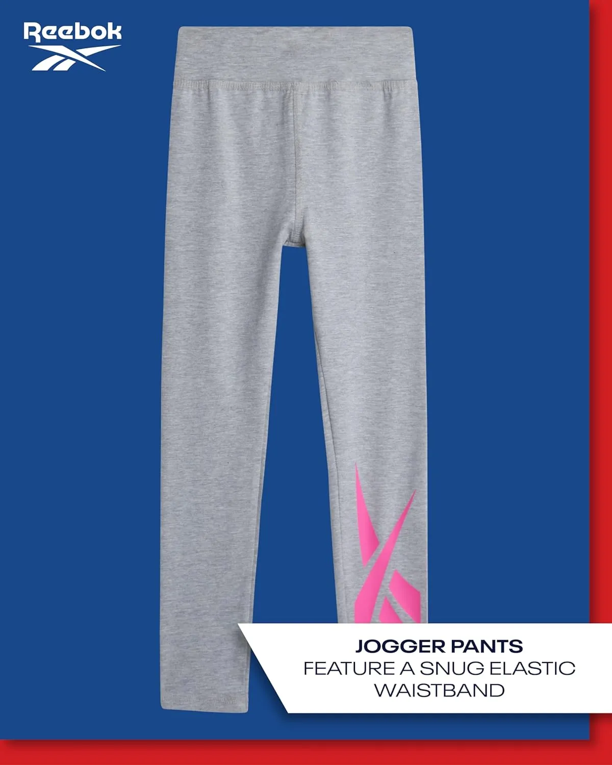 Reebok Baby Girls Pants Set - 2 Piece Cozy Fleece Crewneck Sweatshirt and Girls Leggings for Toddlers and Little Kids (2T-6X)