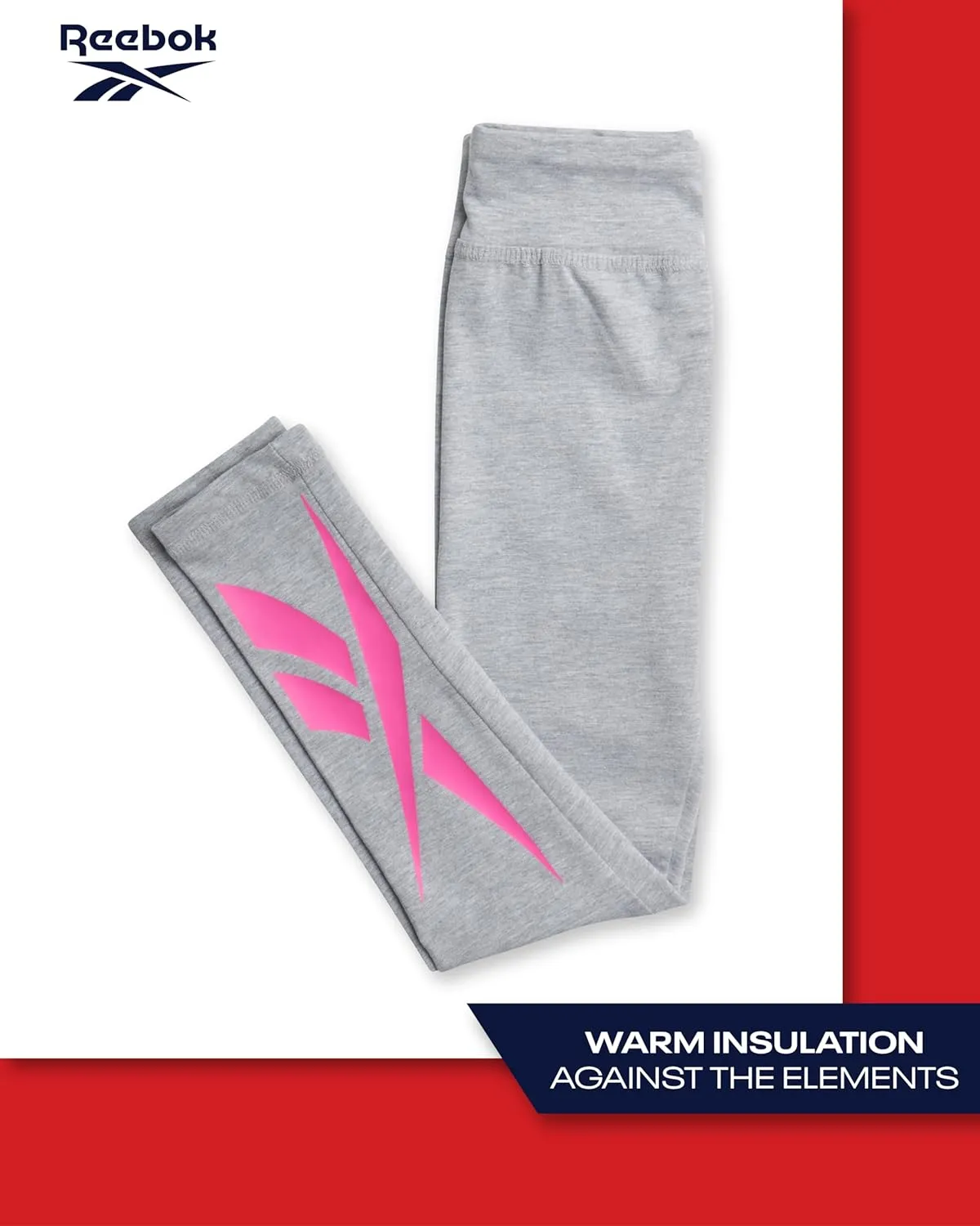 Reebok Baby Girls Pants Set - 2 Piece Cozy Fleece Crewneck Sweatshirt and Girls Leggings for Toddlers and Little Kids (2T-6X)