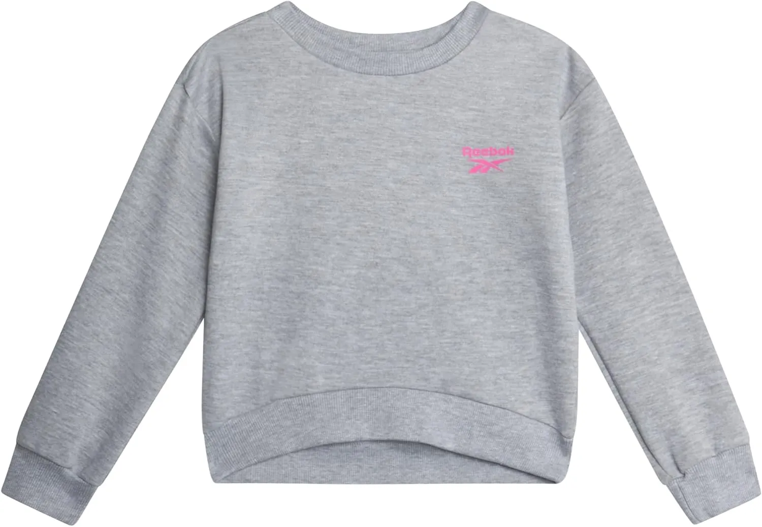 Reebok Baby Girls Pants Set - 2 Piece Cozy Fleece Crewneck Sweatshirt and Girls Leggings for Toddlers and Little Kids (2T-6X)
