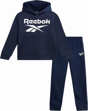 Reebok Toddler Boys' Sweatsuit Set - 2 Piece Active Fleece Hoodie Sweatshirt and Jogger Sweatpants Set for Boys (Sizes: 2T-7)