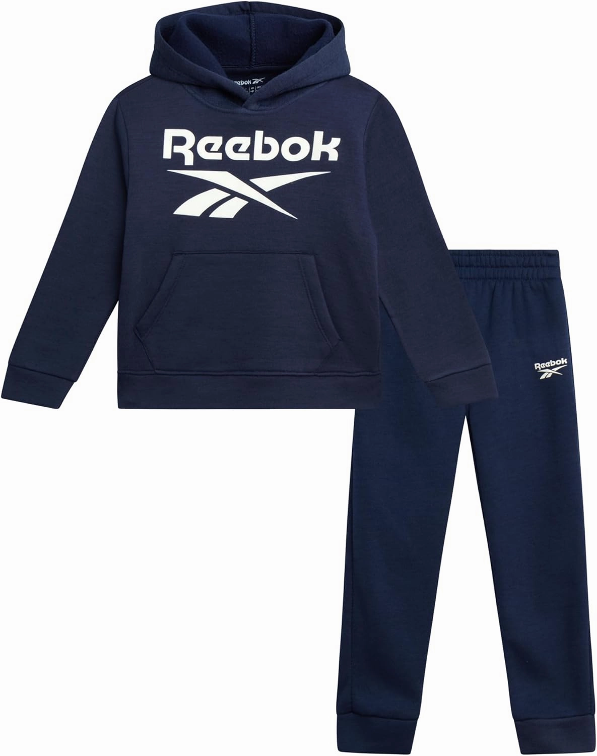 Reebok Toddler Boys' Sweatsuit Set - 2 Piece Active Fleece Hoodie Sweatshirt and Jogger Sweatpants Set for Boys (Sizes: 2T-7)