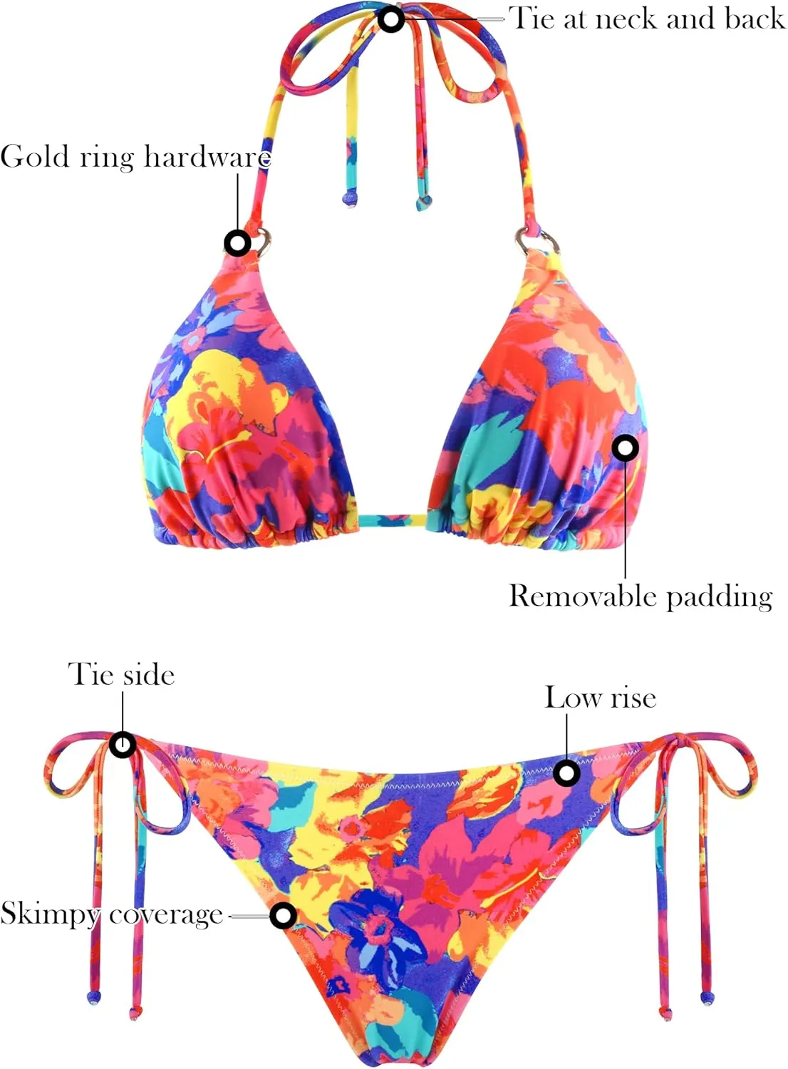 RELLECIGA Women's Triangle Bikini Set