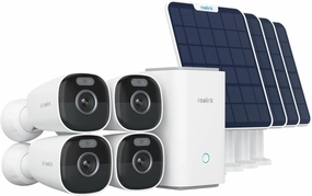 REOLINK 4K Security Cameras Wireless Outdoor System, Encrypted 1 Year Local Storage, Color Night Vision, 2.4/5GHz Wi-Fi, AI Detection, No Monthly Fee, Home Hub with 4X Eco Ultra Solar Panel
