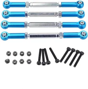 Replacement Part For 4 Pcs M5 112mm-130mm Metal Adjustable Link Rod Steering Rod Servo Pull Rod For ZD Racing Redcat RC Car - (Color: Blue)
