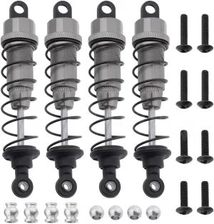 Replacement Part For 4pcs 1/10 Racing Desert Buggy 53625 80mm (eye To Eye) Aluminum Adjustable Shock Absorber RC Car Model Upgrade Parts - (Color: Titanium)