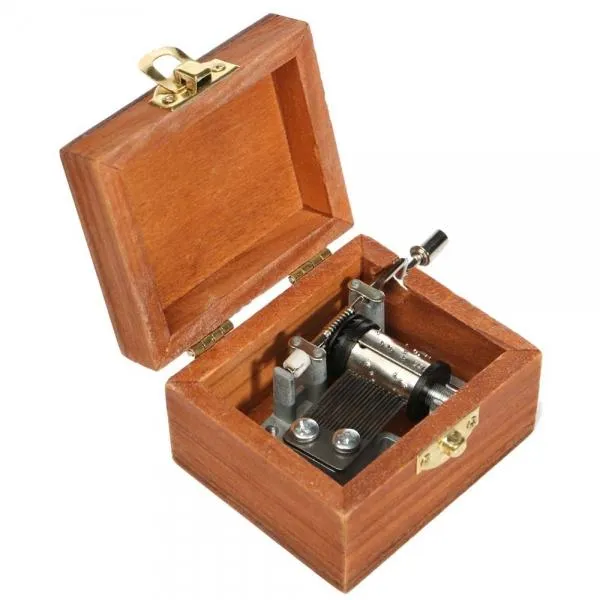 Retro Wooden Novelty Hand Crank DIY Slide Drawer Music Box Birthday Gift - Horse
