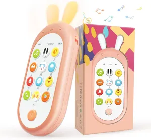 Richgv 1 Year Old Girl Birthday Gift, Baby Cell Phone Toy Sensory Learning Toys with 12 Functions, Baby Girl Toys 6 to 12 Months Multi Sound Effects with Light Teething Toys for Babies Infants