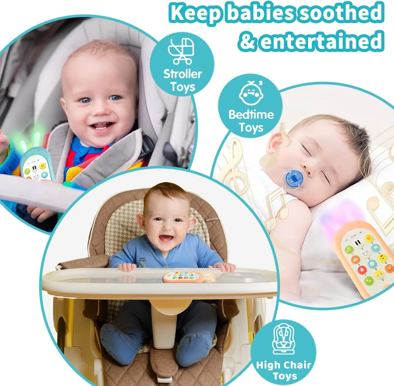 Richgv Baby Cell Phone Toy - Sensory Learning Toys with 12 Functions, 6 to 12 Months, Light & Multi Sound Effects, Teething Toys for Babies & Infant Gifts