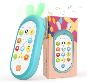 Richgv Baby Cell Phone Toy - Sensory Learning Toys with 12 Functions, 6 to 12 Months, Light & Multi Sound Effects, Teething Toys for Babies & Infant Gifts