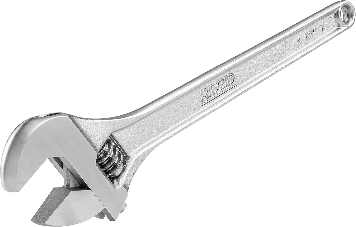 RIDGID 86922 765 Adjustable Wrench, 15-inch Adjustable Wrench for Metric and SAE, Small, Silver