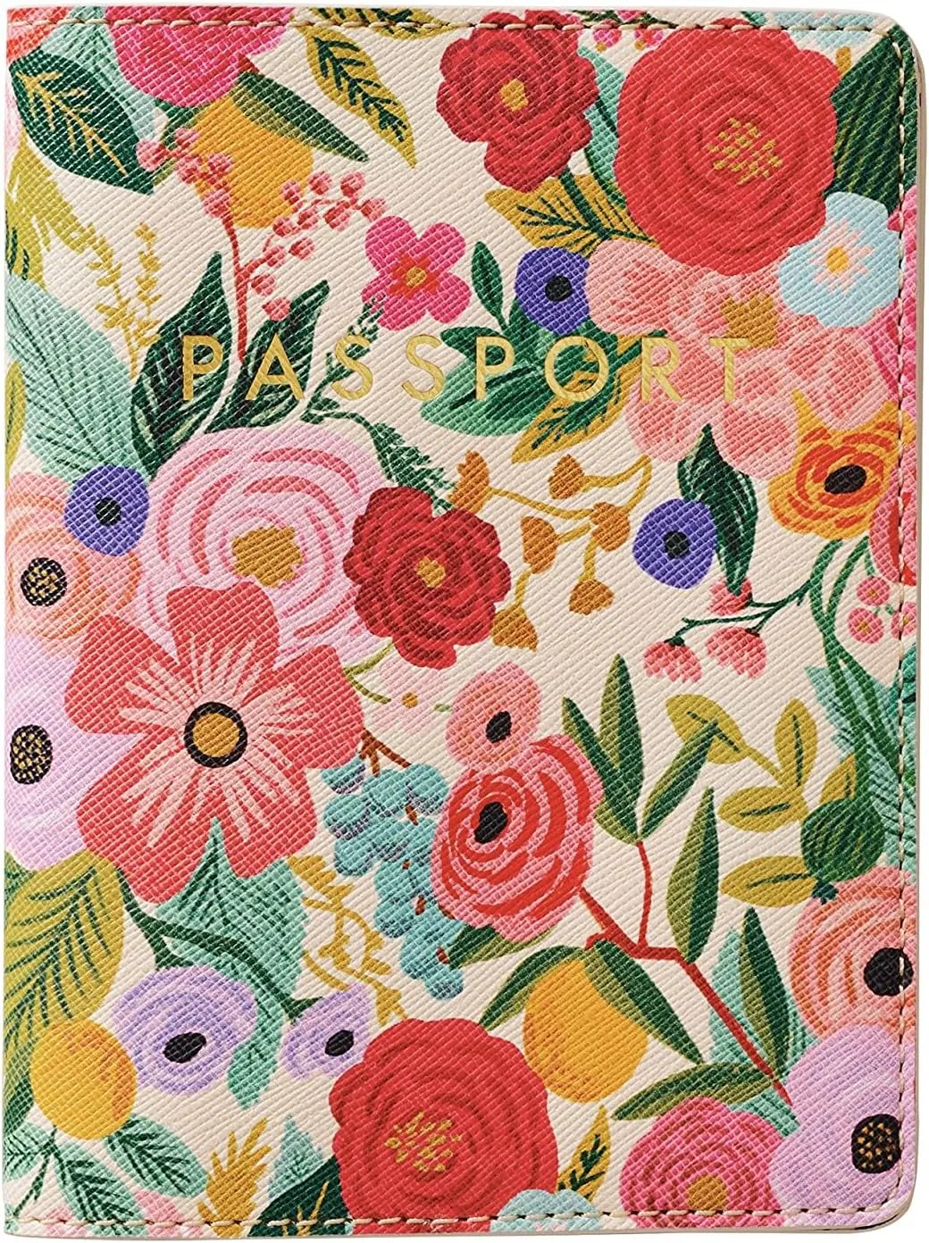 RIFLE PAPER CO. Garden Party Passport Holder, Travel Essentials for Women, Card and Passport Anti Theft Wallet, Sized to Fit All Standard Passports, 5.5" L x 4.25" W (Closed)